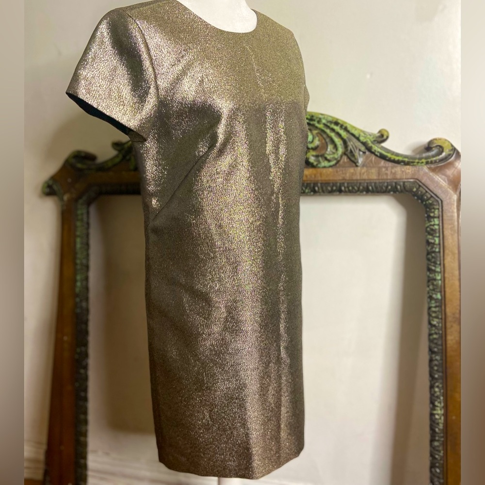 MADEWELL Shift metallic mini dress in Gunmetal, size 2 Loose fit w side pockets